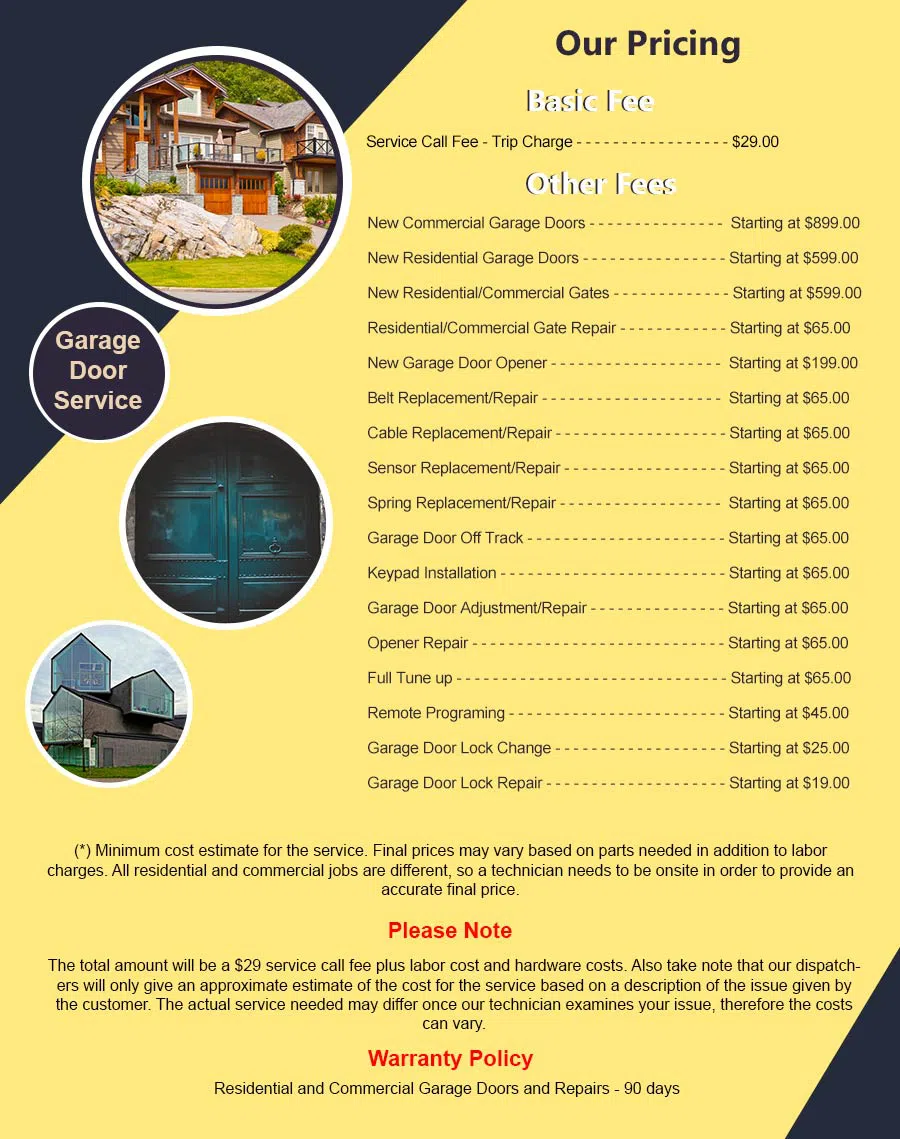 Elite Garage Door Service San Jose, CA 408-402-8175 - pricelist6