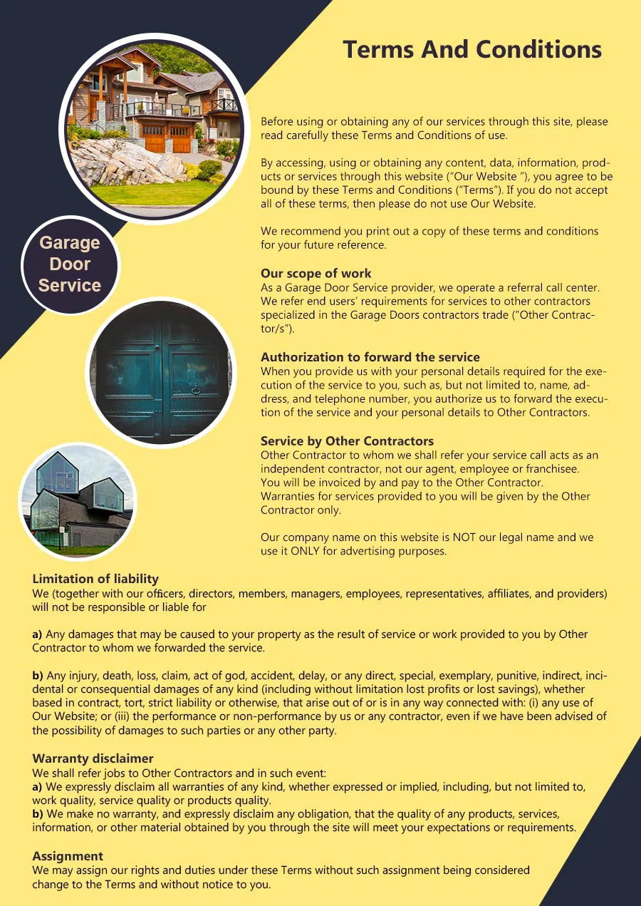Elite Garage Door Service San Jose, CA 408-402-8175 - terms6